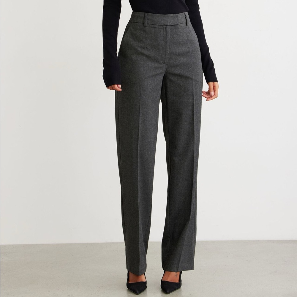 Dynamite Charcoal Gray Straight-Leg Dress Pants